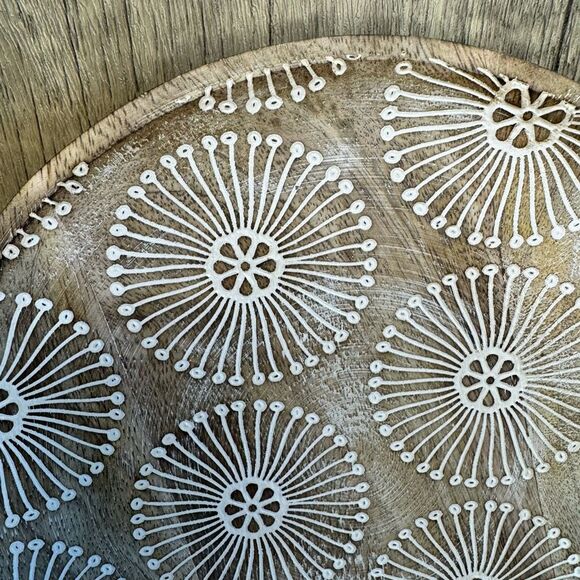 Rustic Candle Plate Mango Wood Plate Home Decor NEW FAST SHIP - Picture 2 of 4